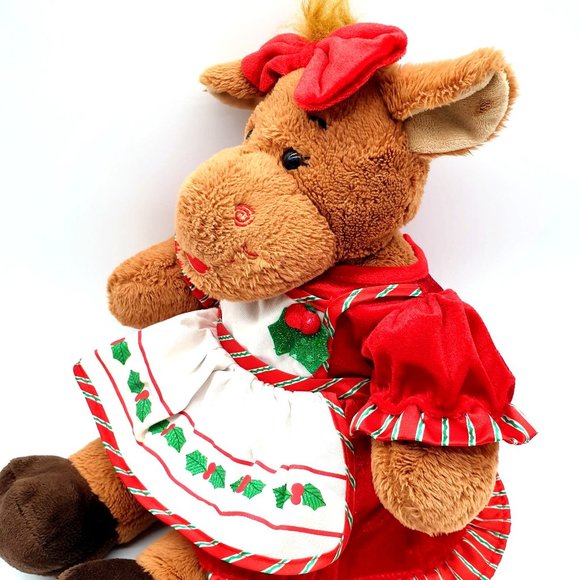 Build A Bear Stuffed Christmas Moose Plush Toy Sanitized Collectable Holiday - Picture 5 of 11